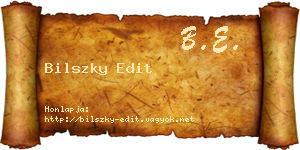 Bilszky Edit névjegykártya
